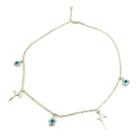 Colar Chocker Olho Grego E Fé Prata Legitima 925 Colar Chocker Olho Grego E Fé Prata Legitima 925