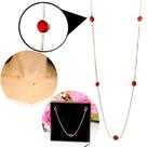 Colar Chocker Pedra Zirconia Vermelha Prata 925