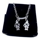 Colar CHOKER AÇO INOX Mãe 2 Filhos Meninos VAZADO FEMININO