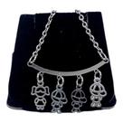 Colar CHOKER AÇO INOX Mãe 3 MENINOS 1 Menina 4 FILHOS PRATA Colar CHOKER AÇO INOX Mãe 3 MENINOS 1 Menina 4 FILHOS PRATA