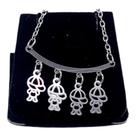 Colar CHOKER AÇO INOX Mãe 4 Filhos Meninos VAZADO FEMININO