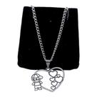 Colar CHOKER AÇO INOX Mamãe Mãe CORAÇÃO MENINO FILHO