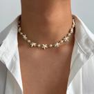 Colar Choker Boho Com Pérolas E Estrela-do-mar Para Homens, Corrente Ajustável Gótica Para Colar Choker Boho Com Pérolas E Estrela-do-mar Para Homens, Corrente Ajustável Gótica Para
