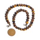 Colar Choker Bolinha 6mm Olho de Tigre Rolado 35cm