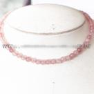 Colar Choker Bolinha 6mm Pedra Quartzo Rosa Rolada 40cm Colar Choker Bolinha 6mm Pedra Quartzo Rosa Rolada 40cm