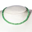 Colar Choker Bolinha 6mm Pedra Quartzo Verde Rolada 40cm