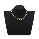 Colar Choker Círculos Pendentes Folheado Ouro 18k