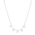 Colar Choker Coração liso Coração Pedras Folheado Prata 925
