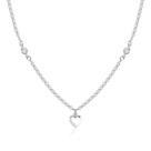 Colar Choker Coração Liso/ Zirconias Prata 925