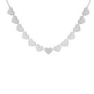 Colar Choker Corações lisos Folheada Prata 925 G Colar Choker Corações lisos Folheada Prata 925 G