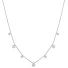 Colar Choker Cordao Pedras e círculos Folheado Prata 925
