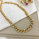 Colar choker correntaria elos grumet duplos P