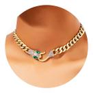Colar Choker Corrente Dourada ou Prata com Fecho Serpente -