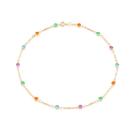 Colar Choker Cristais Coloridos Feminino Rommanel Banhado Ouro 18k 531958