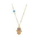 Colar Choker De Aço Inoxidável Dourado Com Olho Grego Hamsa Para Mulheres, Presente De Joia De Natal