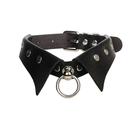 Colar Choker De Couro Vintage Punk Gótico Feminino Com Pingente De Anel Redondo, Joias De Moda