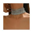 Colar Choker De Luxo Punk Feminino Com Múltiplas Camadas De Cristal E Strass, Joia Para Casamento E