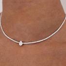 Colar Choker De Moda Feminina Com Cristais E Strass, Joias Para Casamento