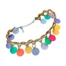 Colar Choker Dourado com Pastilhas de Paetê Coloridas