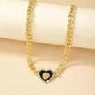Colar Choker Elos Semijóia Coração Com Strass - 38 cm mais extensão