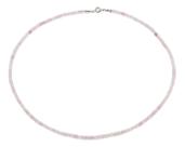 Colar Choker Em Pedra Quartzo Rosa Facetada 3mm