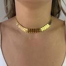 Colar Choker Escamas Lisa Banhado em Ouro 18k Colar Choker Escamas Lisa Banhado em Ouro 18k