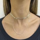 Colar Choker Feminina Escama + Colar Laminada Banhado Prata Colar Choker Feminina Escama + Colar Laminada Banhado Prata