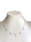 Colar Choker Feminino 7 Corações Pendurado Prata 925 Maciça
