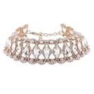 Colar Choker Feminino Com Grandes Cristais De Strass, Corrente Oca, Joia De Moda Curta