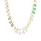Colar Choker Feminino de Pedras de Zirconias Coloridas Banhado Ouro 18k