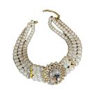 Colar Choker Feminino Delicado Com Cristal Em Forma De Gota E Pérola, Joias Para Casamento