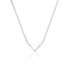 Colar Choker Feminino Prata 990 Adulto Gargantilha Coração