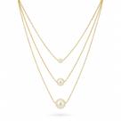 Colar Choker Feminino Triplo Pérolas Couti Banhado a Ouro18k