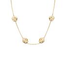 Colar Choker Flores Rosas Vazadas Banhado a Ouro 18K