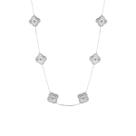 Colar Choker Flores Rosas Vazadas Banhado a Prata 925
