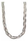 Colar Choker Gargantilha 3 fios Trançada Laminada Aço Inox 50cm