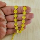 Colar Choker malha metálica amarela Smille
