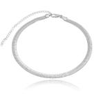 Colar Choker Malha Serpente Alto Brilho 6mm 30 cm Folheado a Prata 1000