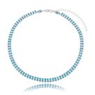 Colar Choker Pedras de Zircônia Azul Gargantilha Prata 990
