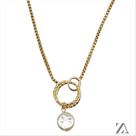 Colar Choker Pingente Pérola Achatada