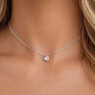 Colar Choker Ponto de Luz Cristal Prata 925 Banhada Colar Choker Ponto de Luz Cristal Prata 925 Banhada