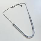Colar Choker Riviera Branca em Aço Inox