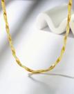 Colar Choker Trançado 2 fio Laminado Folheado Ouro 18K e Prata Gargantilha Feminino Tendência Moda