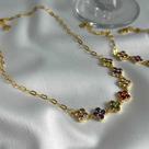 Colar Choker Trevo Alhambra Zircônia Color Banhado em Ouro 18k
