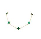 Colar Choker Trevo Virginia Pedra Verde Ou Branco Sorte 1865875