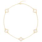 Colar Choker Trevos Branco Virginia Folheada Ouro 18k Colar Choker Trevos Branco Virginia Folheada Ouro 18k