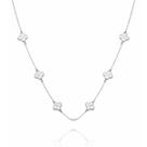 Colar Choker Trevos Feminino Banhado a Prata 925