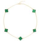 Colar Choker Trevos Verde Cristal Virginia Folheada Ouro 18k Colar Choker Trevos Verde Cristal Virginia Folheada Ouro 18k