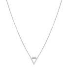 Colar Choker Triangulo Cravejado Folheado Prata 925 Colar Choker Triangulo Cravejado Folheado Prata 925