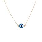 Colar Choker Veneziana Olho Grego Banhado a Ouro Semijoia Dourada
